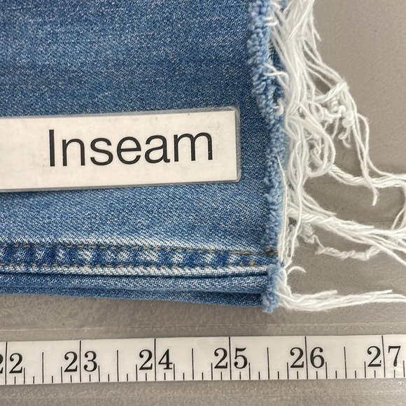 Everlane Jeans Women's 32 Blue Denim Bootcut Raw Hem Cropped - Picture 12 of 12